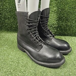 Vintage 1994 Wolverine World Wide Black Leather Combat Steel Toe Boots Size 9.5R